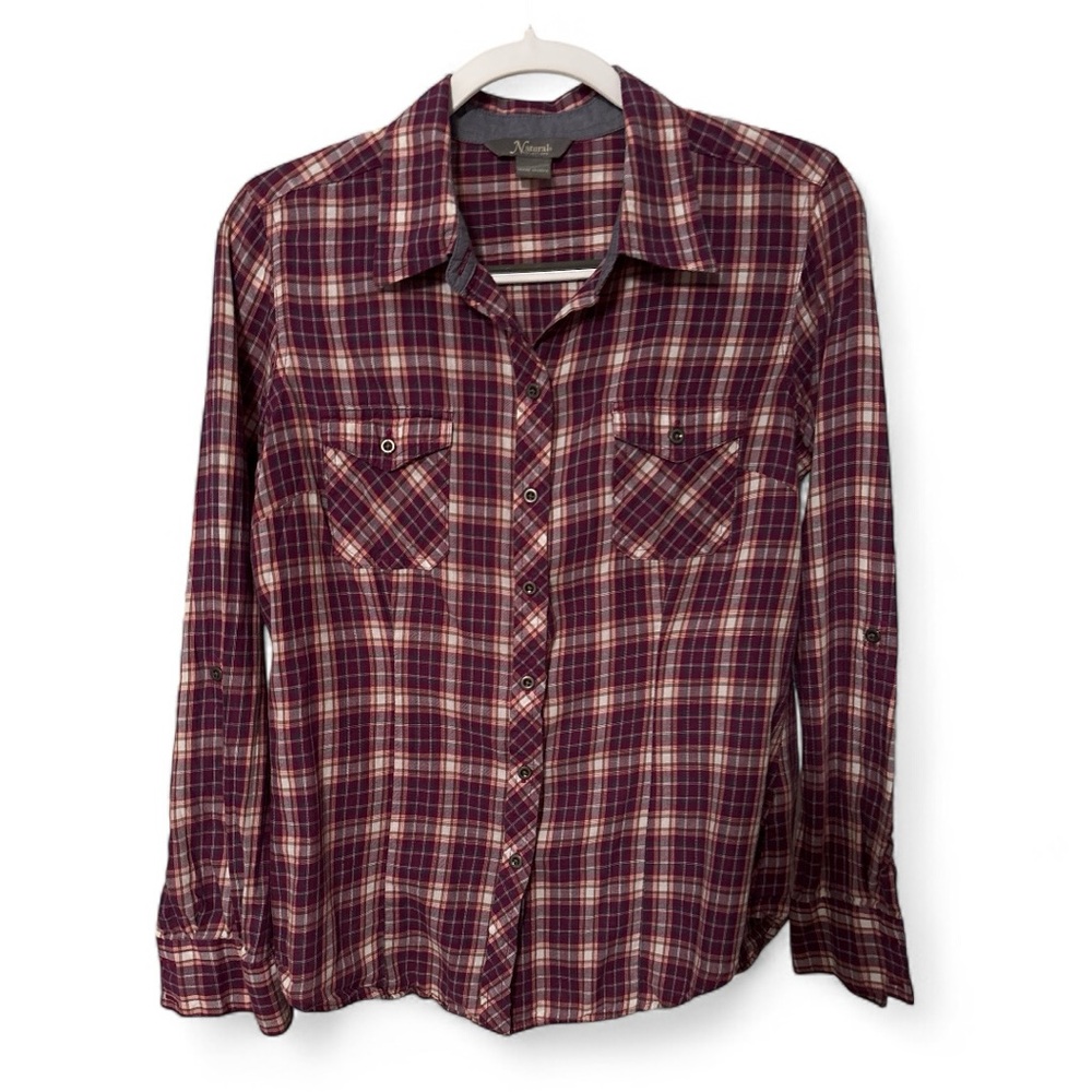 Plaid Purple and Pink Button Up Shirt